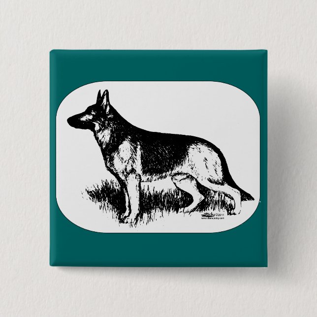 Badge Carré 5 Cm Profil de berger (Devant)