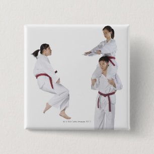 Badge Carré 5 Cm Profil latéral d'un jeune homme pratiquant 2