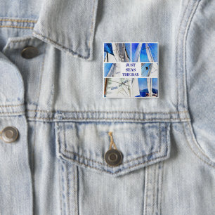 Badge Carré 5 Cm Profitez de la journée amusante de voile Pun Colla