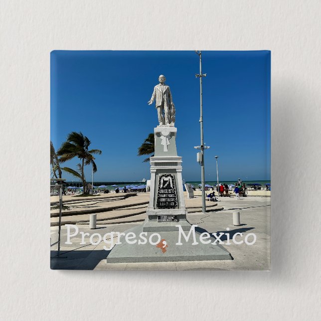 Badge Carré 5 Cm Progreso, Mexique - Bouton Carré (Devant)