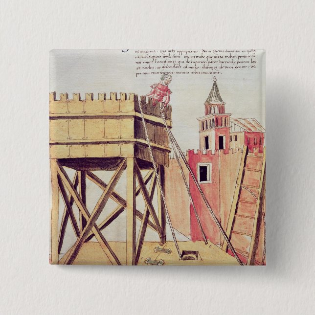 Badge Carré 5 Cm Projet pour une tour de siège (Devant)