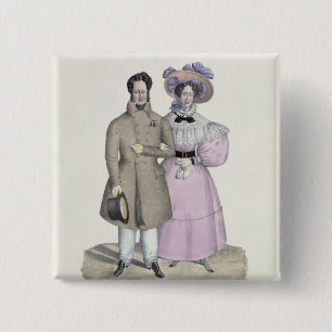 Badge Carré 5 Cm Promenade Bourgeoise