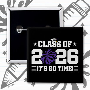 Badge Carré 5 Cm Promo de 2026 Vive la Fête de Remise des Diplômes
