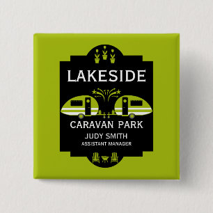 Badge Carré 5 Cm Promotion du camping Caravan