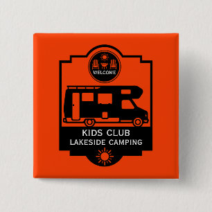 Badge Carré 5 Cm Promotion du camping Caravan