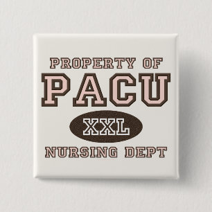 Badge Carré 5 Cm Propriété de bouton d'infirmière de PACU