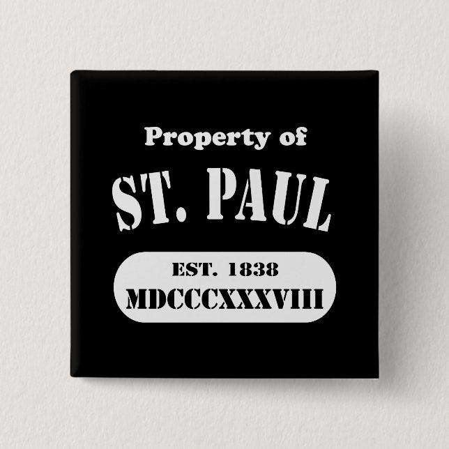 Badge Carré 5 Cm Propriété de Saint Paul (Devant)