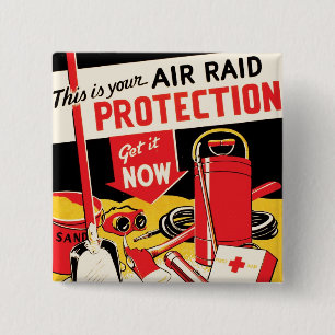 Badge Carré 5 Cm Protection aérienne