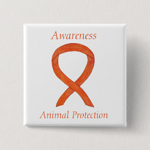 Badge Carré 5 Cm Protection des animaux Étanchéité à l'orange