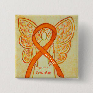 Badge Carré 5 Cm Protection des animaux Étanchéité à l'orange