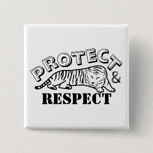Badge Carré 5 Cm Protéger et respecter