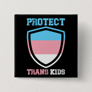 Badge Carré 5 Cm Protéger les enfants trans