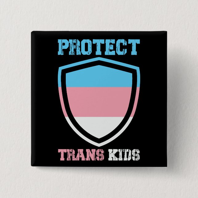 Badge Carré 5 Cm Protéger les enfants trans (Devant)