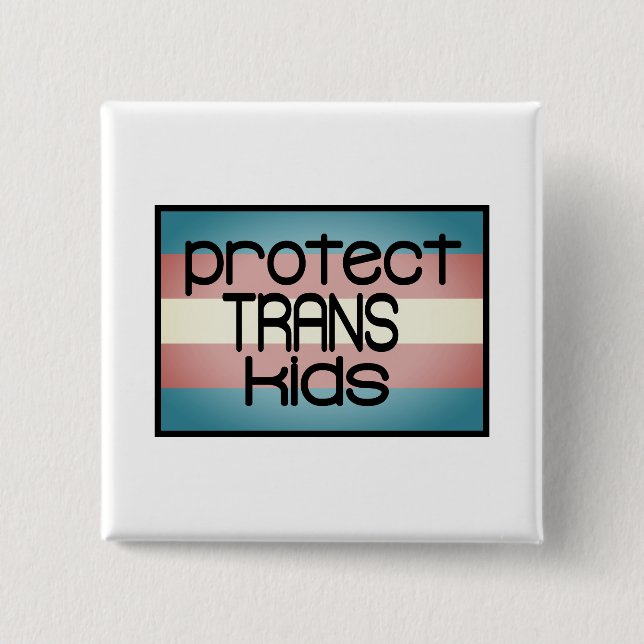 Badge Carré 5 Cm Protéger les enfants trans (Devant)