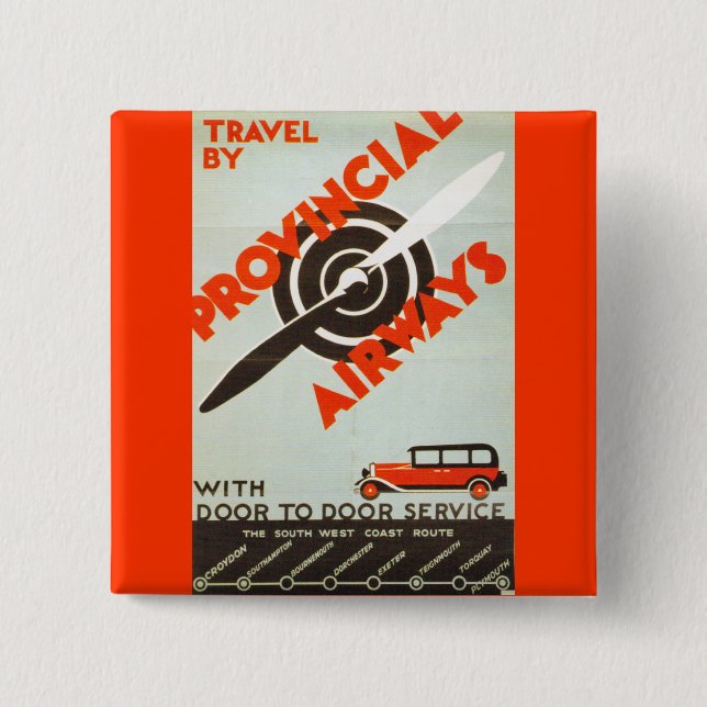 Badge Carré 5 Cm Provincial Airways (Devant)