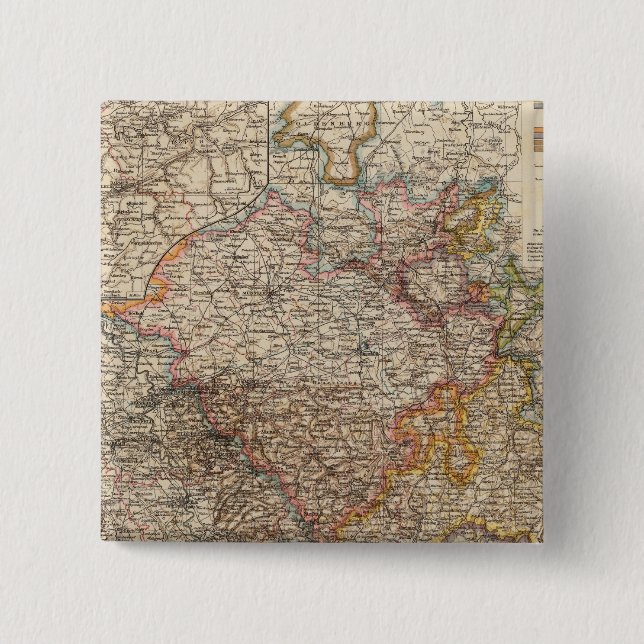 Badge Carré 5 Cm Prusse rhénique, Westphalie, Hesse Nassau (Devant)