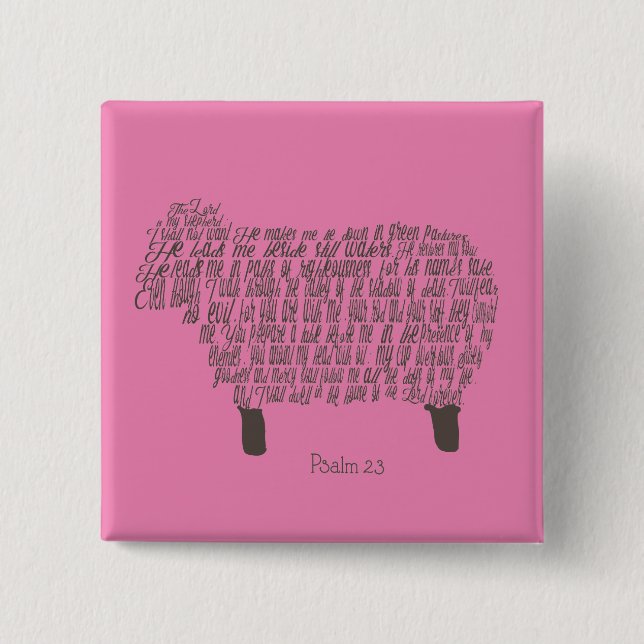 Badge Carré 5 Cm Psaume 23 Art (Devant)