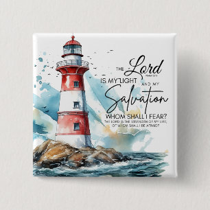 Badge Carré 5 Cm Psaume 27:1 La Bible Éternel est ma Lumière et mon