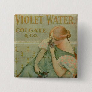Badge Carré 5 Cm Publicité par affichage "l'eau violette", par
