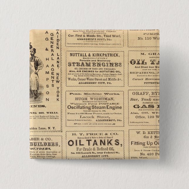 Badge Carré 5 Cm Publicités (Devant)