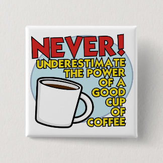 Badge Carré 5 Cm Puissance de bouton de café