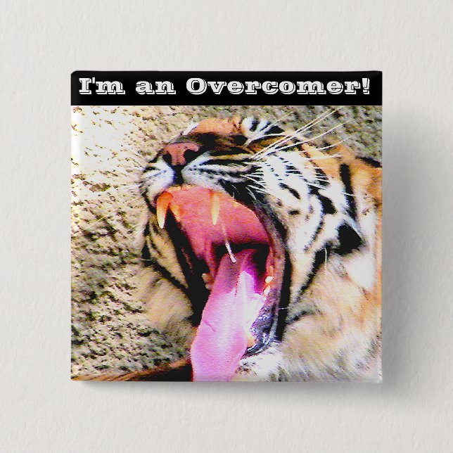 Badge Carré 5 Cm Puissance du tigre_ (Devant)