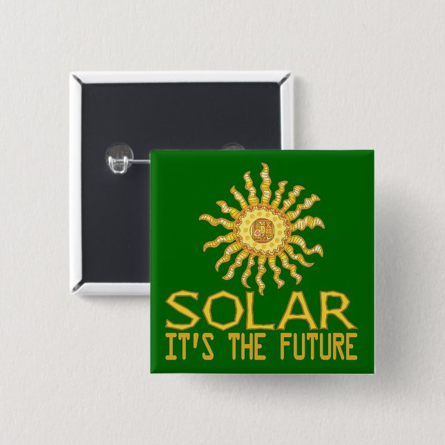 Badge Carré 5 Cm Puissance solaire (Devant & derrière)