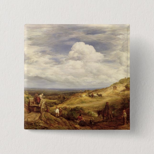 Badge Carré 5 Cm Puits de sable, bruyère de Hampstead, 1849 (Devant)