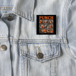 Badge Carré 5 Cm Punch Bébé Singe