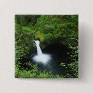 Badge Carré 5 Cm Punchbowl Falls sur Eagle Creek, Columbia River