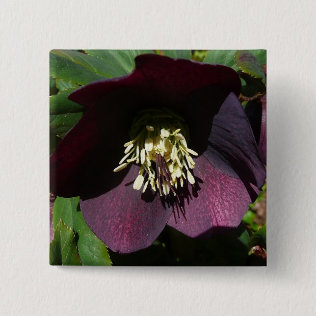 Badge Carré 5 Cm Purple Carême Rose Pâques (Devant)