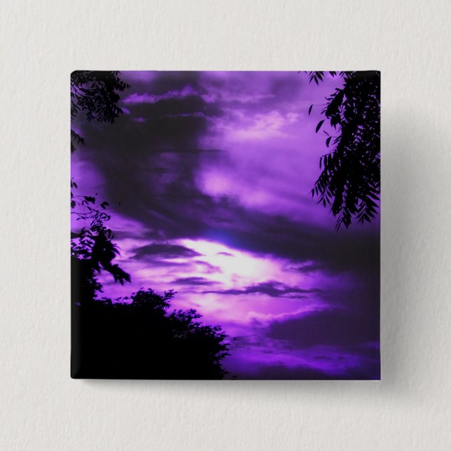 Badge Carré 5 Cm Purple Clouded Sky (Devant)