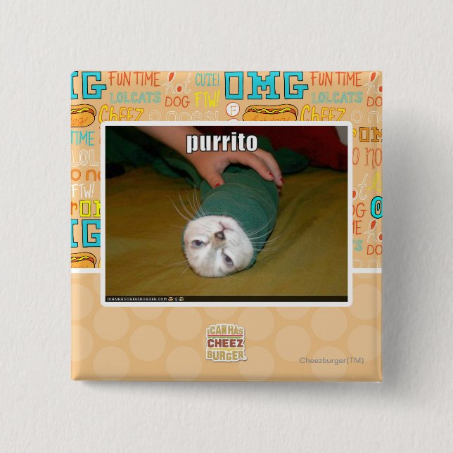 Badge Carré 5 Cm purrito (Devant)