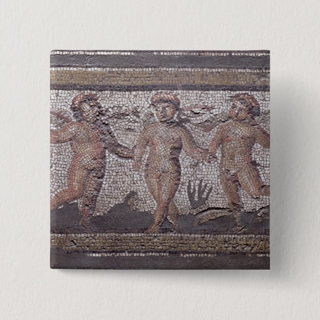 Badge Carré 5 Cm Putti trois de danse accompagné d'un jeu (Devant)