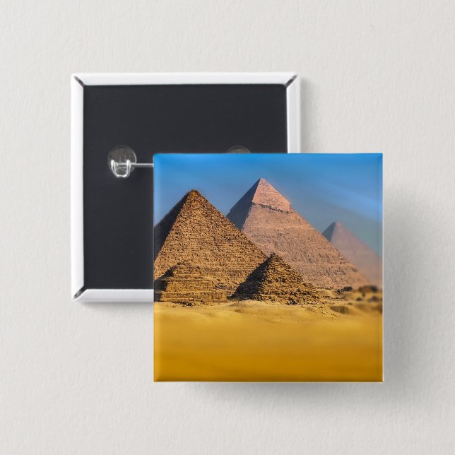 Badge Carré 5 Cm Pyramides (Devant & derrière)