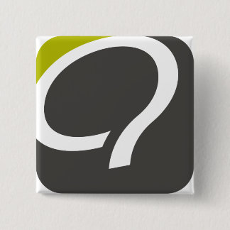 Badge Carré 5 Cm Q- bouton - chartreuse