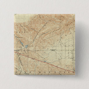 Badge Carré 5 Cm Quadrangle de Tejon montrant San Andreas Rift