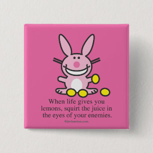 Badge Carré 5 Cm Quand la vie vous donne des citrons