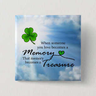 Badge Carré 5 Cm Quand quelqu'un vous solitaires, shamrock