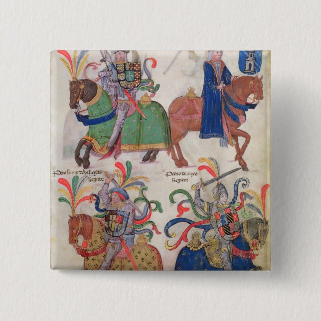 Badge Carré 5 Cm Quatre cavaliers, de (Devant)