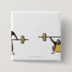 Badge Carré 5 Cm Quatre étapes de la sonnette de levage de poids