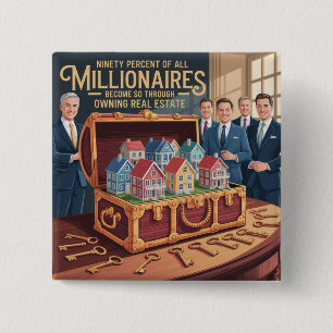 Badge Carré 5 Cm Quatre-Vingt-Dix Pour Cent De Tous Les Millionnair