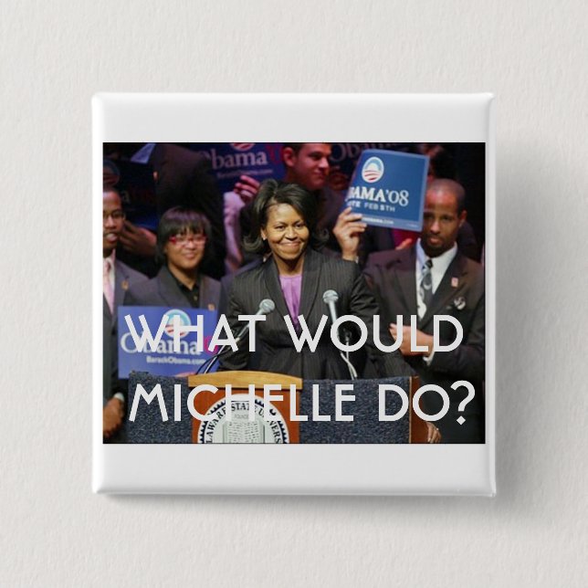Badge Carré 5 Cm Que Michelle ferait-elle ? - Customisé (Devant)
