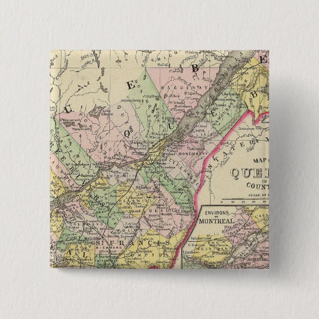 Badge Carré 5 Cm Québec (Devant)