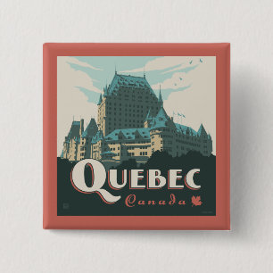 Badge Carré 5 Cm Québec Canada   Château Frontenac
