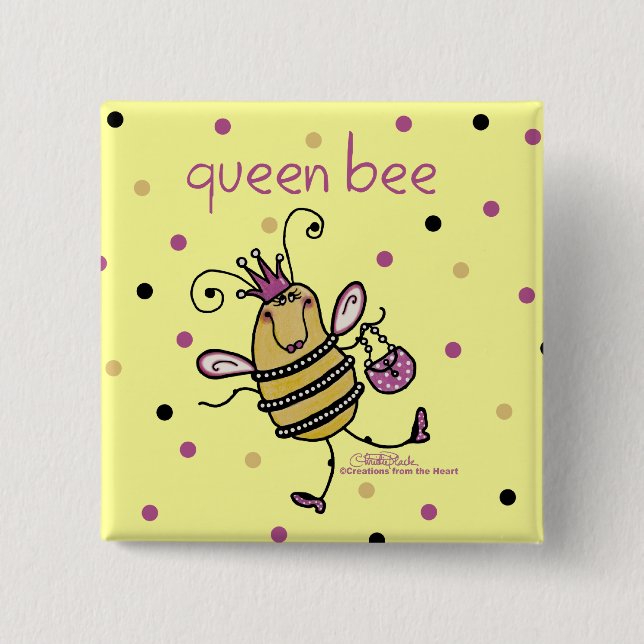 Badge Carré 5 Cm Queen Bee (Devant)