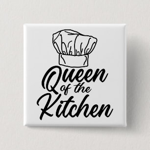 Badge Carré 5 Cm Queen Of The Kitchen Cuisine Amoureux Drôle Chef