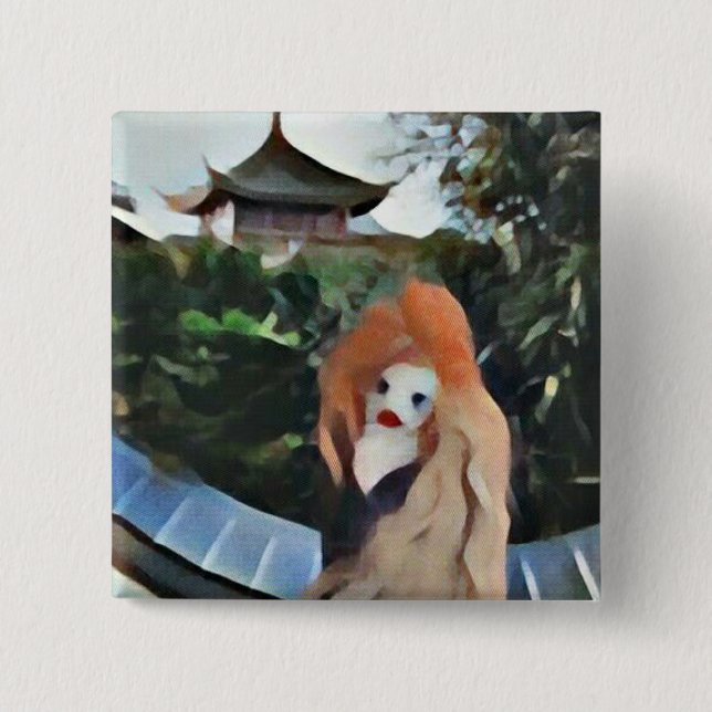 Badge Carré 5 Cm Quelque part lutin (Devant)