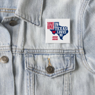 Badge Carré 5 Cm Quelqu'un au Texas m'aime