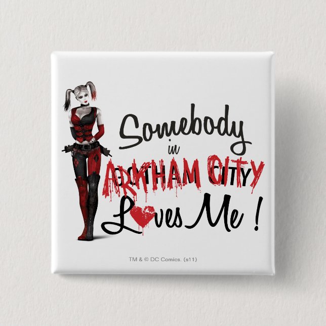 Badge Carré 5 Cm Quelqu'un en AC m'aime - Harley (Devant)